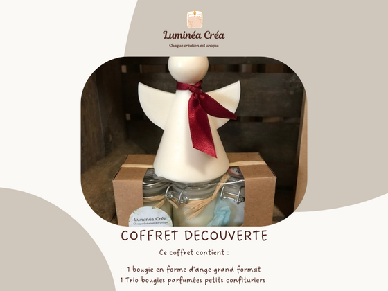 Coffret bougie Ange et 3 petites bougies parfumées
