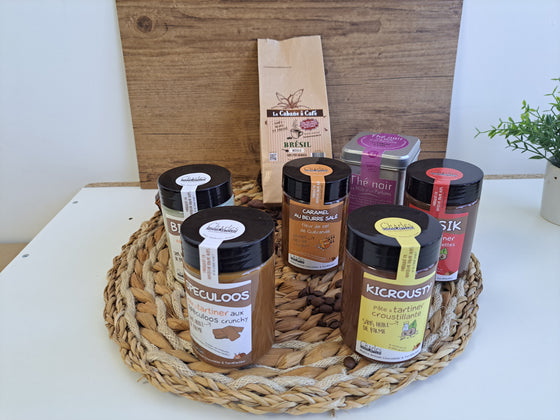 Assortiment de pâtes à tartiner thé et café