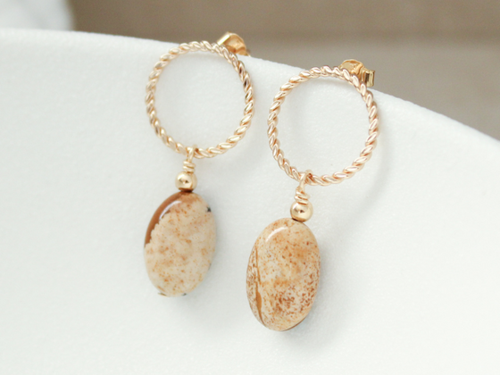 Boucles d'oreilles Pierre Jaspe paysage