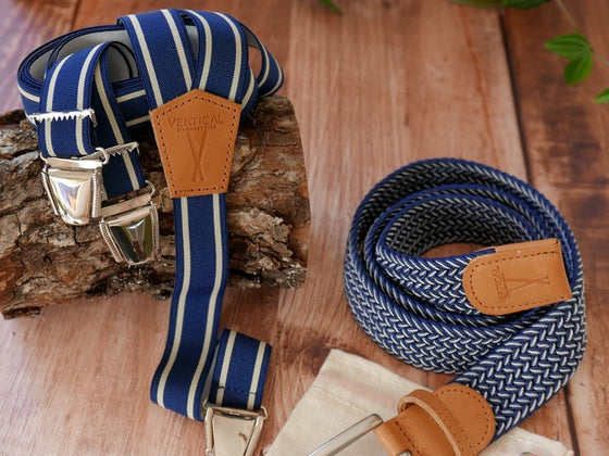 1 ceinture tressée & une paire de bretelles