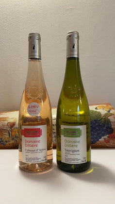 Coffret vin de la Loire 2 bouteilles blanc sauvignon et rosé Cabernet d'Anjou