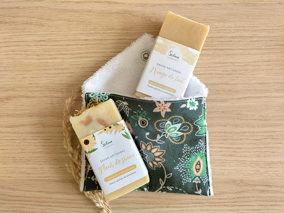 Coffret 2 savons & pochette à savon - non parfumé