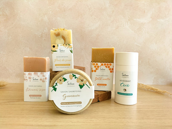 Coffret 3 savons, 1 shampoing & 1 déodorant
