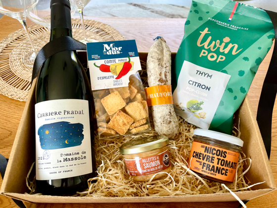 Coffret apéritif vin rouge et mets