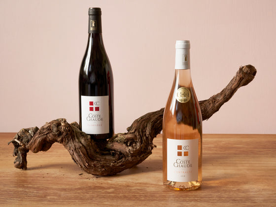 Coffret vin du Rhône apéro BIO 2 bouteilles rouge et rosé AOC Côtes-du-Rhône Villages Visan