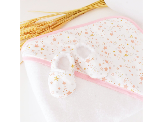 Coffret naissance : cape de bain et chaussons