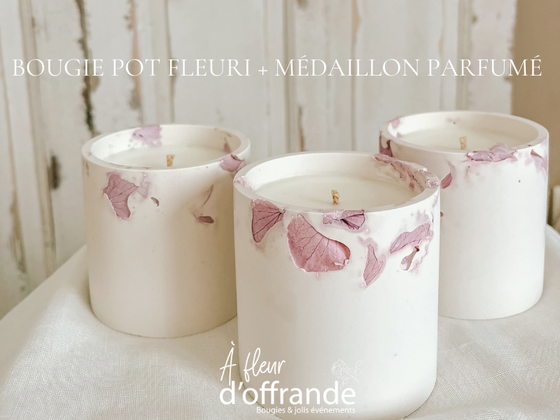 Pot fleuri & médaillon parfumé