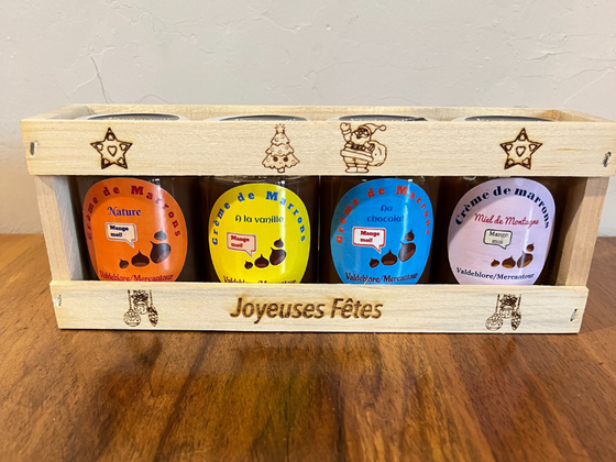 Coffret de Fêtes de 4 crèmes de marrons BIO