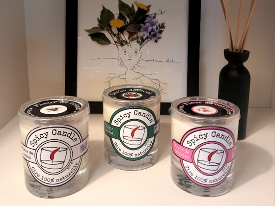 Trois bougies naturelles aux senteurs de Grasse