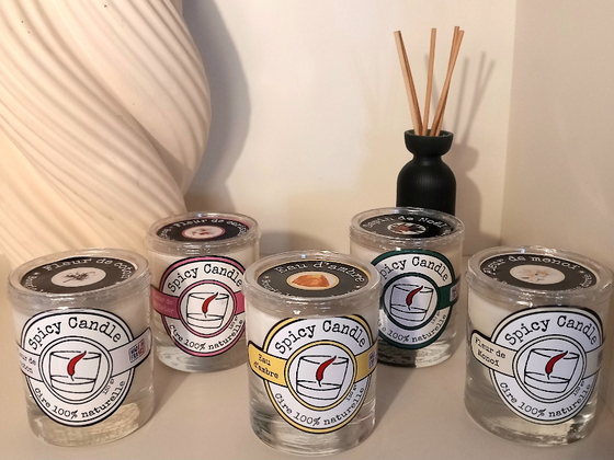 Cinq bougies naturelles aux senteurs de Grasse