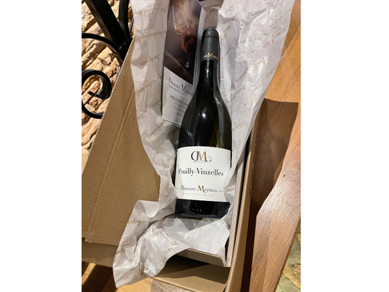 Coffret vin de Bourgogne 1 bouteille de blanc AOC Pouilly-Vinzelles