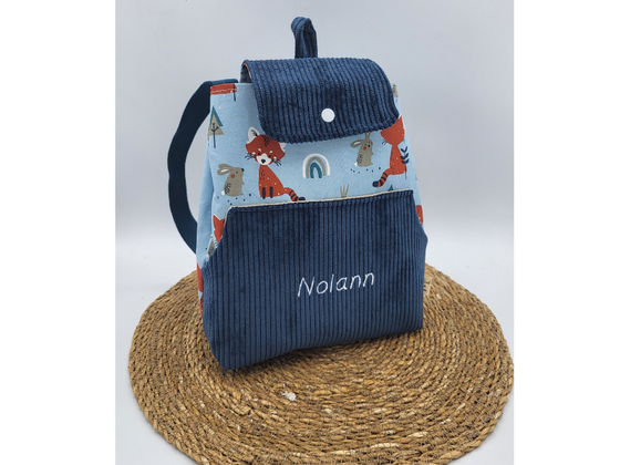 Sac à dos personnalisé en tissu et simili cuir