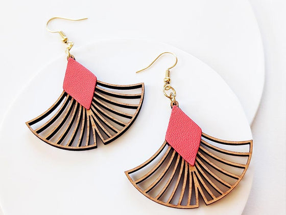 Boucles d'oreilles GINKGO en bois