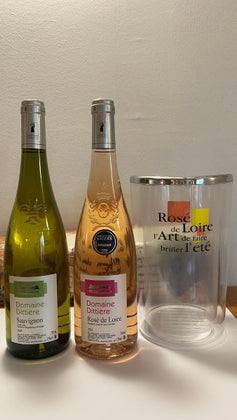 Coffret vin de la Loire 2 bouteilles blanc et rosé