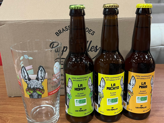 3x33cl bières artisanales lorraines avec un verre 33cl