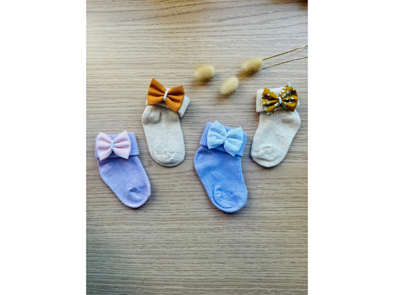 Box Automne : Paire de chaussette noeud pour bébé