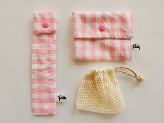 Pochette à savon, pochette à brosse à dents et sauve savon