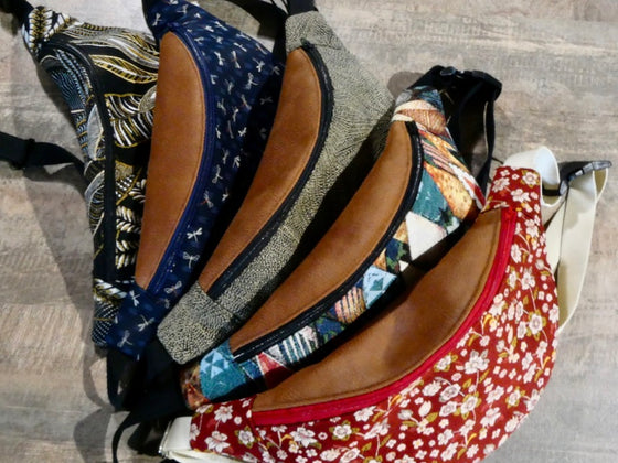 1 sac banane en tissus jacquard ou coton