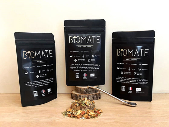 Coffret Multi Saveurs Maté Bio + Paille filtrante offerte (3 sachets de 50g, goûts personnalisables)