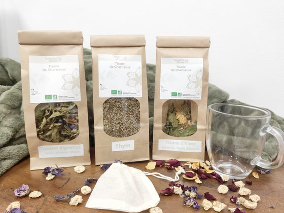 Trio de tisanes de Chartreuse : Digestive, Hiver et Thym