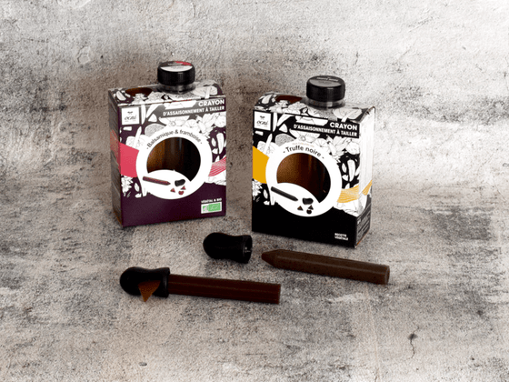 2 coffrets 1 Assaisonnement à tailler : Truffe noire et Balsamique & framboise