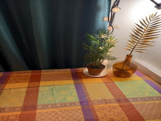 Nappe ronde réversible 175cm Jacquard téflon/enduite Anti-tache