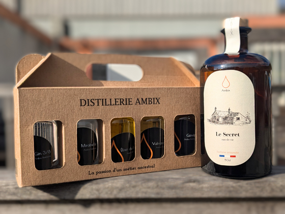 Bouteille 50cl + coffret de dégustation 5x4cl