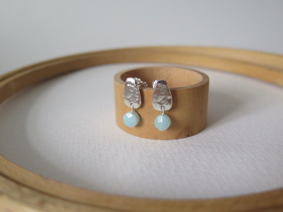 Boucles d’oreilles Amazonite ou Perle