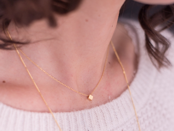 Collier Cube Or