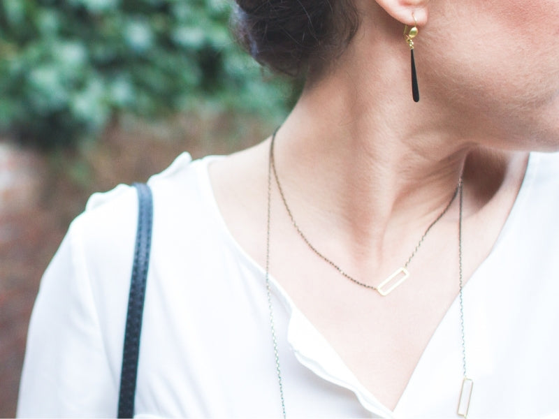 Parure Rectangle d’Or - collier, sautoir et bracelet