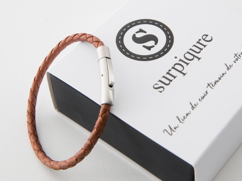Bracelet en cuir unisexe