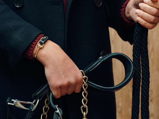 Bracelet en cuir Auby fermoir doré