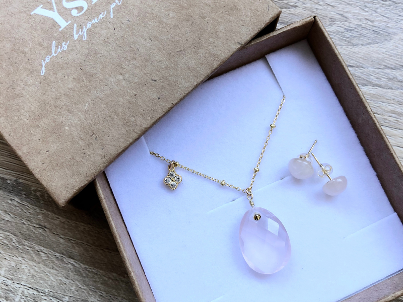 Parure Alma Collier et boucles d'oreilles puces