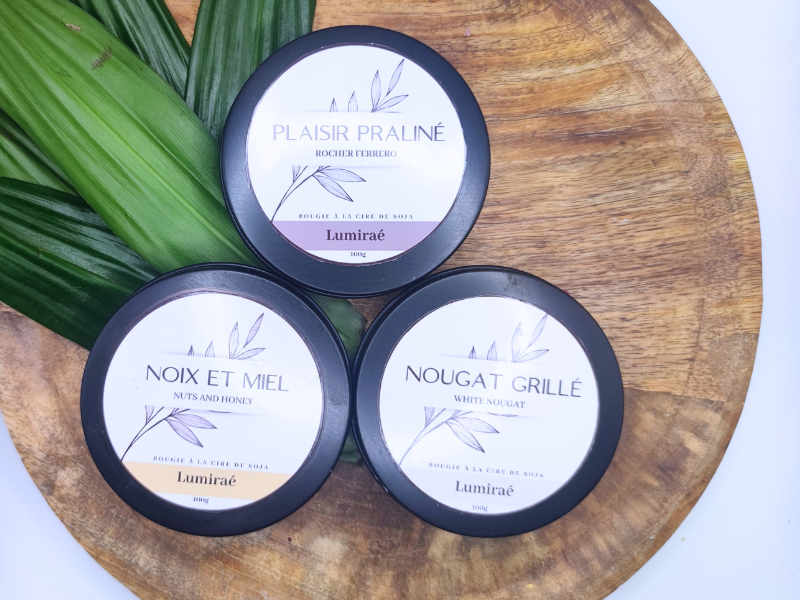 1 Bougie fleurie 3 bougies gourmandes et 8 fondants fleuries