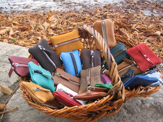Porte-monnaie et porte-clés en cuir