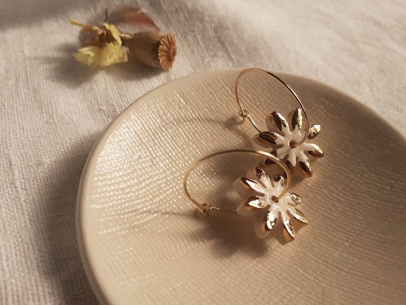 Boucles d'oreilles Créoles et Marguerites
