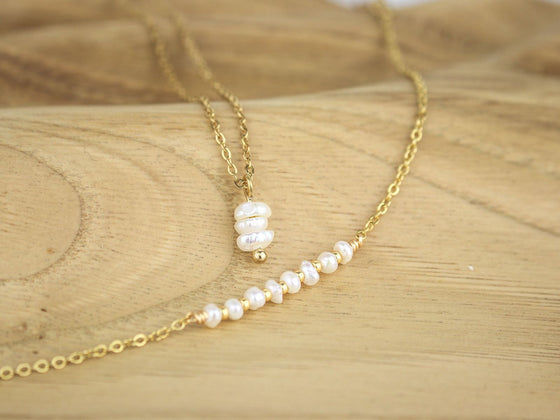 Parure perles d'eau douce, bracelet et collier