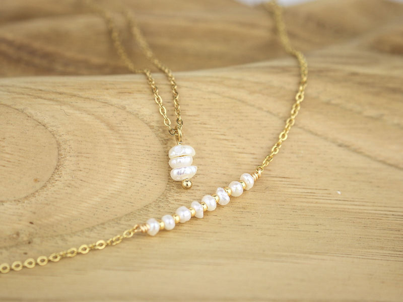 Parure perles d'eau douce, bracelet et collier