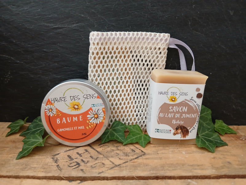 Coffret Baume, Savon et moussette