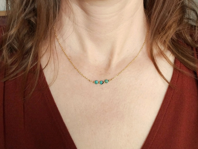 Collier Trio doré à l'or fin
