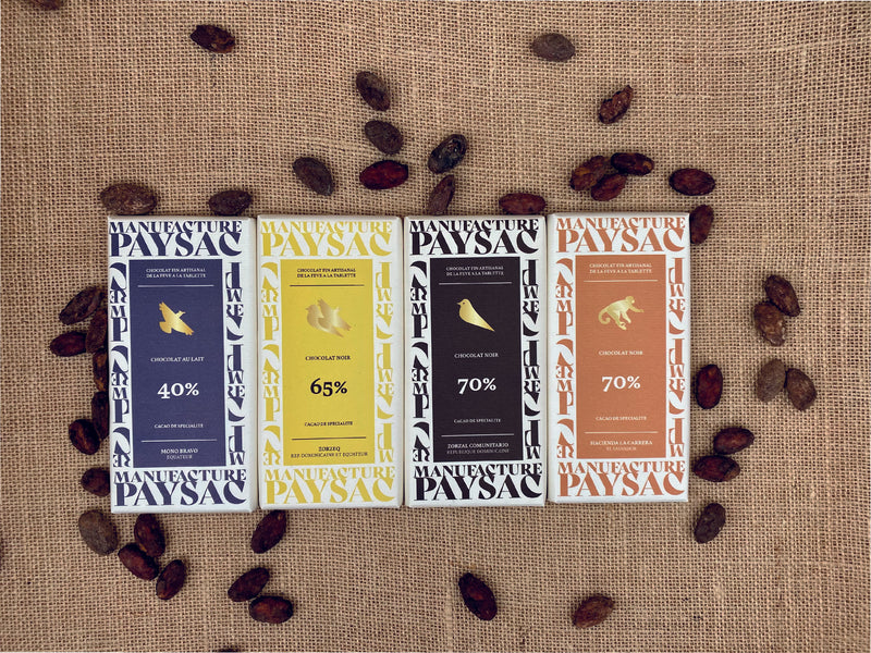 Coffret de 4 tablettes de chocolat fin