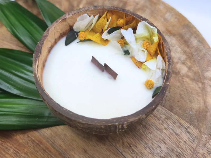 Coffret bougie noix de coco et 3 fondants parfumés