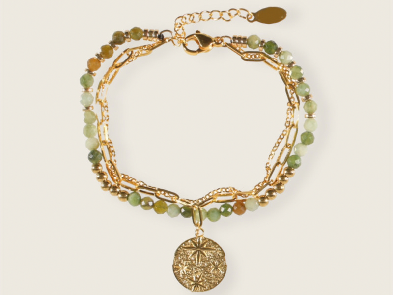 Parure bague et bracelet double rang