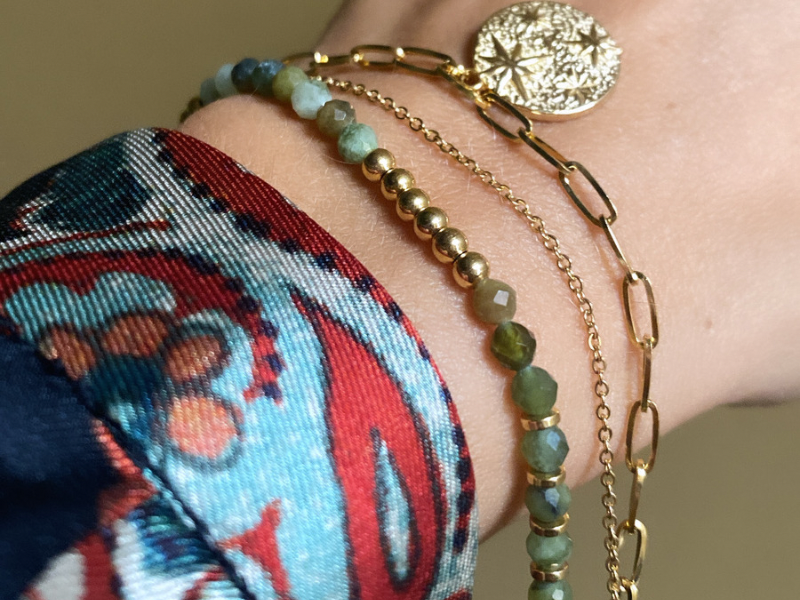 Parure bague et bracelet double rang