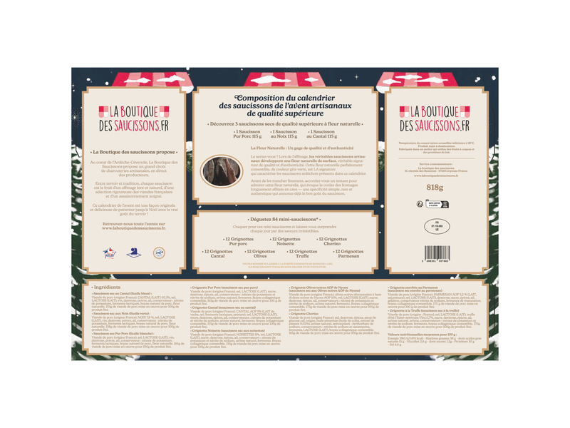 Calendrier de l'Avent 100% Saucisson