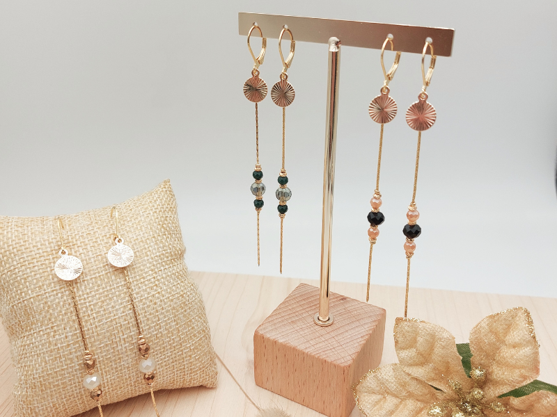 Boucles d'oreilles ADÈLE ultra chic dorées à l'or fin