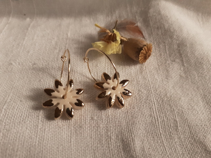 Boucles d'oreilles Créoles et Marguerites