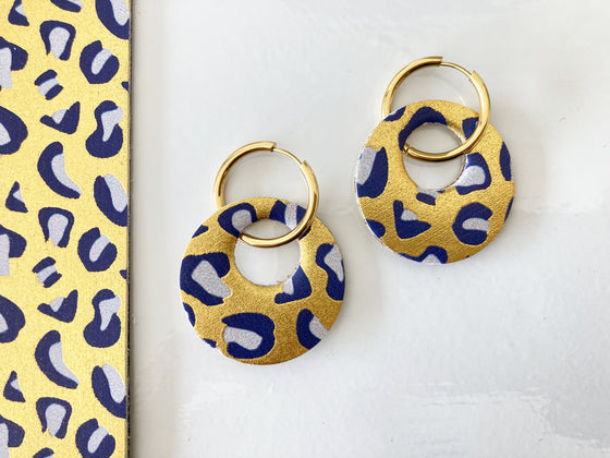 Boucles d'oreilles rond en cuir