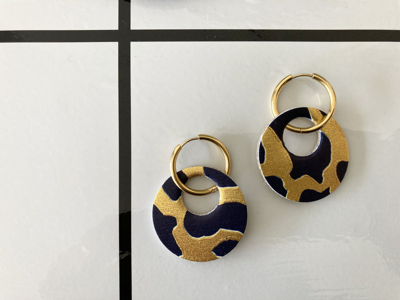 Boucles d'oreilles rond en cuir