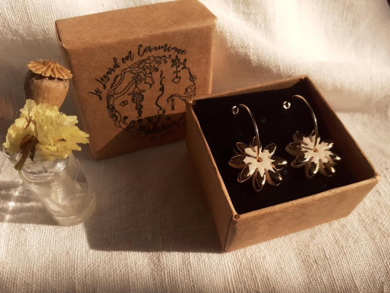 Boucles d'oreilles Créoles et Marguerites